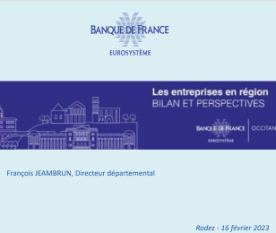 Données clés de l'économie 2023 en Aveyron Banque de France (février 2023)
